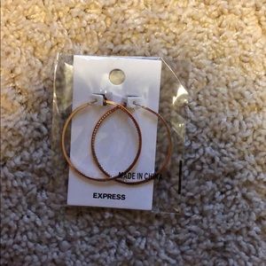 Rose gold crystal hoops